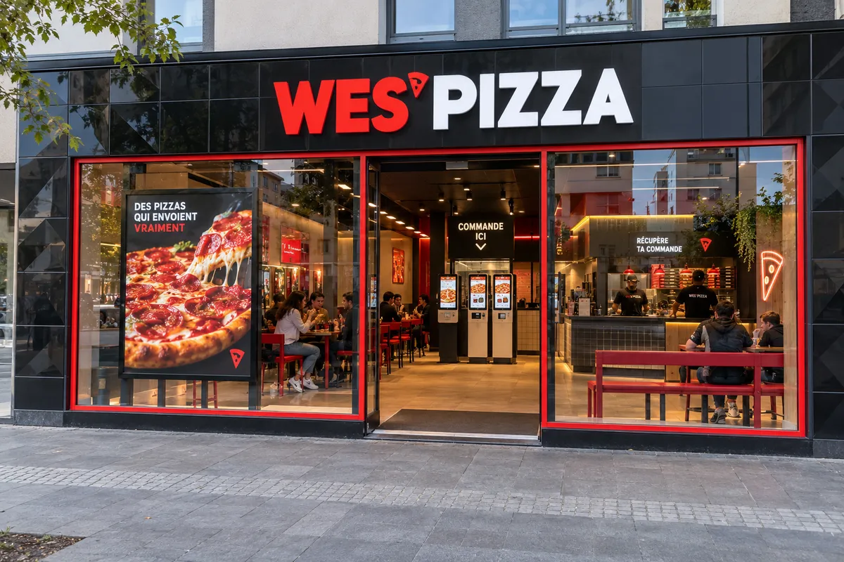 La devanture de Wes' Pizza
